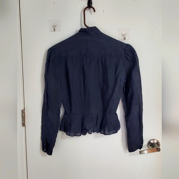 Vintage Navy Ralph Lauren Victorian Blouse Size Small Regency - Picture 3 of 7